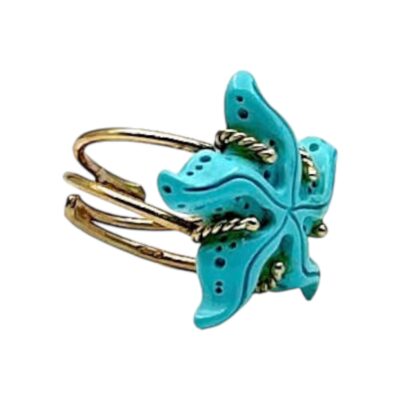 Anello con stella di turchese