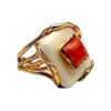 Anello con osso e corallo