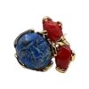 Anello con corallo e lapislazzuli
