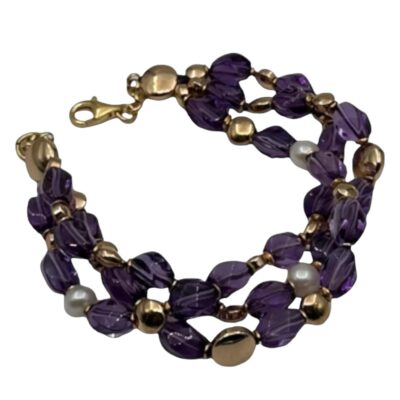 Bracciale in ametista e perle