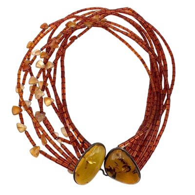 C-033 Collana in ambra e corniola