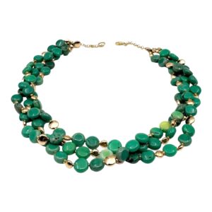 Collana con crisoprasio ed ematite
