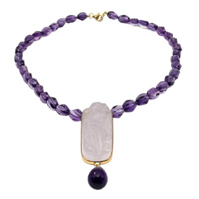 Collana in ametista e quarzo