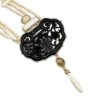 Collana in osso e giada con topazi