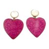Orecchini in giada rosa a cuore