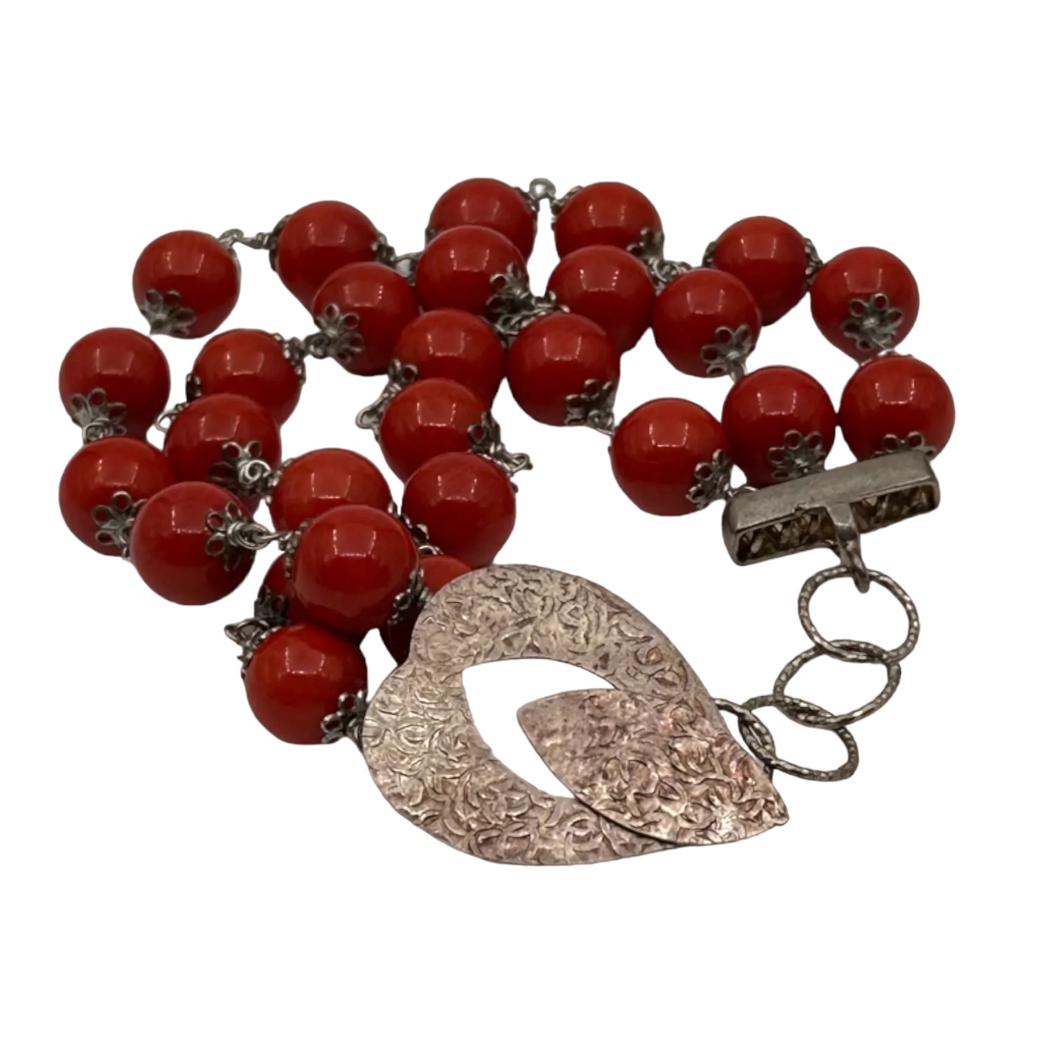 Bracciale  in argento e corallo