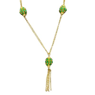 Collana con boules in agata verde