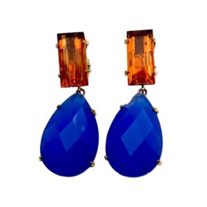 Orecchini in agata blu
