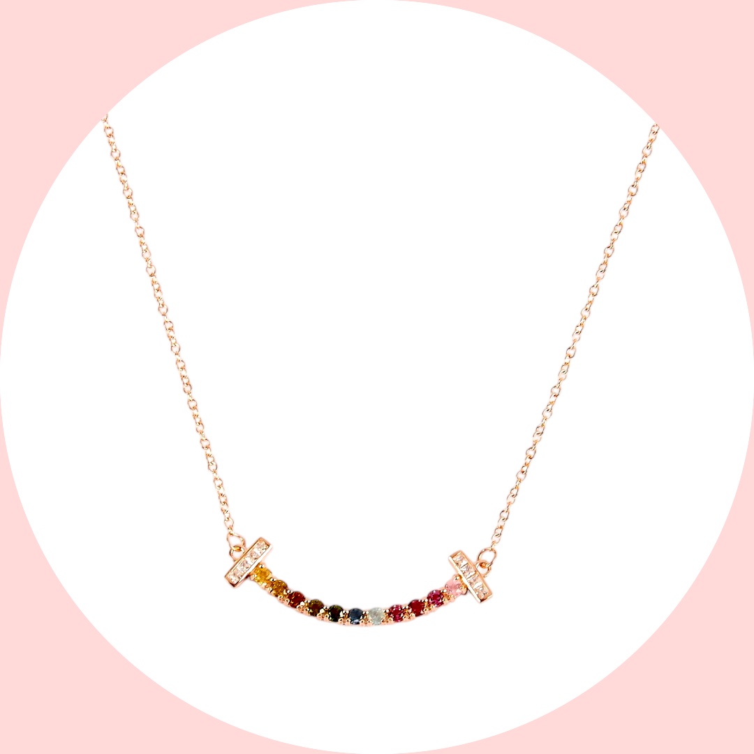 Collana con barretta rainbow