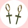 PT-O-018-2 Orecchini a cerchio con croci