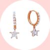 Orecchini a cerchio con perle e stella
