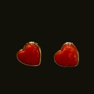 Orecchini con cuore di corallo modello IVY